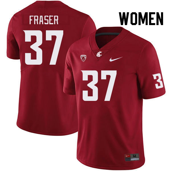 Women #37 Aslan Fraser Washington State Cougars College Football Jerseys Stitched Sale-Crimson